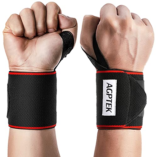 AGPTEK 2 x Handgelenk Bandagen, 40cm Wrist Wraps für Fitness, Handgelenkstütze, Bankdrücken, Kraftsport, MTB, Box-Training - für Frauen und Männer von AGPTEK