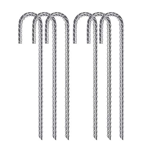 AGPTEK Bodenanker, 6er Pack 30CM J-förmige Heringe, Schwerlast Haken Bewehrungsstäbe, Verzinkter Stahl Gartenpfähle Bauanker Stahlbodenanker, Ideal für Zelte, Trampoline und Zäune AGPTEK Bodenanker, 6er Pack 30CM J-förmige Heringe, Schwerlast Haken Bewehrungsstäbe, Verzinkter Stahl Gartenpfähle Bauanker Stahlbodenanker, Ideal für Zelte, Trampoline und Zäune von AGPTEK