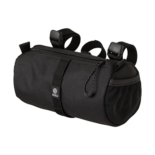 AGU Lenkertasche Roll Bag, 1,5L Fahrradtasche Lenker Vorne für Bikepacking, Wasserabweisend, Reflektierend, Einfache Montage, 100% Recyceltes Polyester - Schwarz von AGU