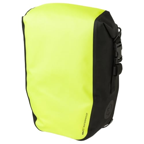 AGU Clean Fahrradtaschen Medium, Tasche für Gepäckträger Fahrrad, 17L Seitentasche Fahrrad, Wasserabweisend, Reflektierend, 100% Recyceltes Polyester - Fluo Gelb von AGU