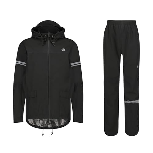 AGU Essential Original Regenanzug, Regenkleidung Fahrrad Herren & Damen, Wasserdicht & Winddicht, Reflektierend, 100% Recyceltes Polyester, Unisex - S - Schwarz AGU Essential Original Regenanzug, Regenkleidung Fahrrad Herren & Damen, Wasserdicht & Winddicht, Reflektierend, 100% Recyceltes Polyester, Unisex - S - Schwarz von AGU