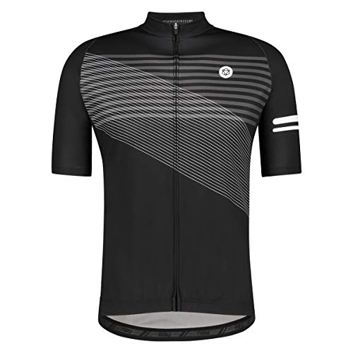 AGU Unisex-Adult Nero Maglia Striped Sport Uomo Maniche Corte, XXXL von AGU