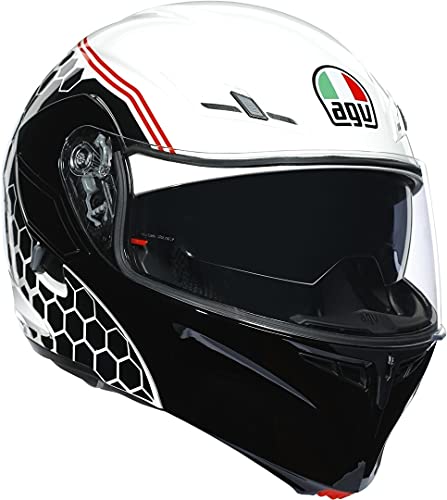 AGV Herren COMPACT ST E2205 Multi PLK Motorrad Helm, Detroit White/Black, XS von AGV