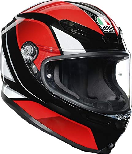 AGV Herren K6 Motorrad Helm, Hyphen Black/RED/White, XXL von AGV