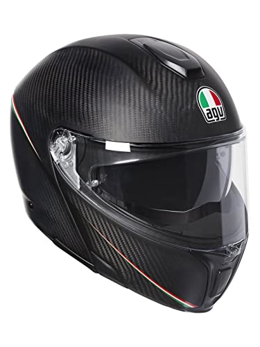 AGV Herren Sportmodular Motorrad Helm, Tricolor MATT Carbon/Italy, XXS von AGV