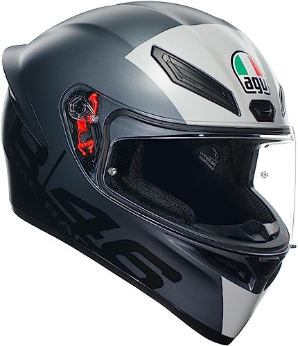 AGV - K1 S AGV E2206, Motorrad Helm, ECE Vollvisier Motorradhelm, Racing Style mit Aerodynamischem Spoiler, Kratzfestem Visier, 190° Sichtfeld, mit Intercom Ready, Limit 46, Unisex, S AGV - K1 S AGV E2206, Motorrad Helm, ECE Vollvisier Motorradhelm, Racing Style mit Aerodynamischem Spoiler, Kratzfestem Visier, 190° Sichtfeld, mit Intercom Ready, Limit 46, Unisex, S von AGV