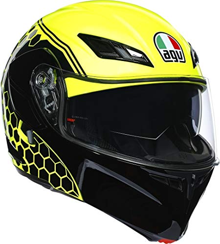 AGV Unisex-Adult COMPACT ST E2205 Multi PLK Motorrad Helm, Hi-Vis Yellow, XL von AGV