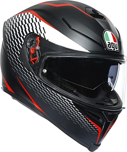 AGV Unisex-Adult K5 S E2205 Multi MPLK Motorrad Helm, matt schwarz weiß rot, S 55/56 von AGV