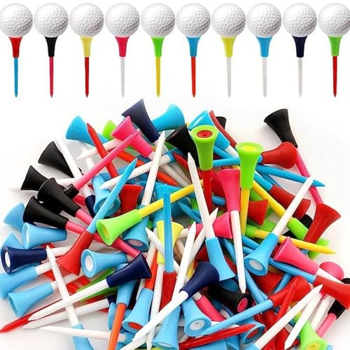 AHEJIOO Golf Tees, Pack of 50 Rubber Golf Tees Kunststoff Plastic Unbreakable Mixed Colours Tees, 83 mm for Your Choice, Golf Tee, Tees Golf Golftees, Gift for Golfer Or Family AHEJIOO Golf Tees, Pack of 50 Rubber Golf Tees Kunststoff Plastic Unbreakable Mixed Colours Tees, 83 mm for Your Choice, Golf Tee, Tees Golf Golftees, Gift for Golfer Or Family von AHEJIOO