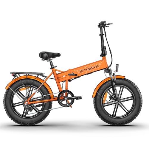 ENGWE Elektrofahrrad,4.0*20 Zoll E Bike Klappbar,Klapp Ebike Mit einem 250W Motor 48V-13Ah Batterie,Faltrad Ebike Tragfähigkeit 150kg Reichweite 120km,Geeignet für Berg,Schnee andere Szenen (orange) von AHFOOM