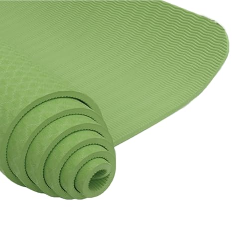 Rutschfeste Yogamatte, Pilates-Fitnessmatten, ReißFeste 6/8 mm Dicke Yogamatten für Frauen, Trainingsmatten für Heimtraining(Green,72 * 24 * 0.32 inch) von AHTCPO