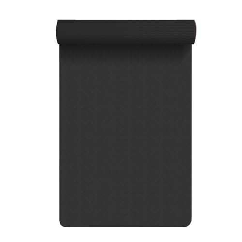 Rutschfeste Yogamatte Beidseitig – Extra Breite, Dicke Yogamatte für Frauen MäNner, Professionelle Tpe-Yogamatten, mit Tragegurt(Black,72 * 32 * 0.32 inch- body line) von AHTCPO