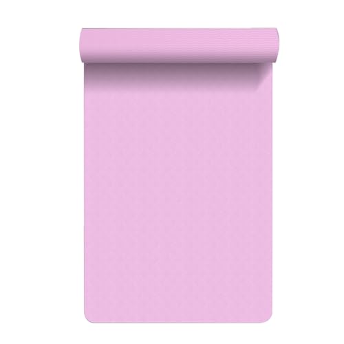 Yogamatte, Rutschfeste Fitnessmatten, Trainingsmatten Frauen und MäNner, Training zu Hause mit Tragegurt, für Training Hause, Yoga(Pink,72 * 24 * 0.4 inch- body line) von AHTCPO