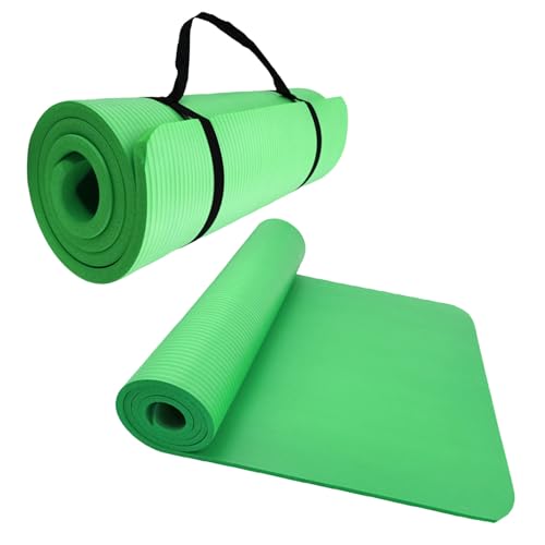 Yogamatte, Trainingsmatten 10/15 mm Tpe, Rutschfest, Extra Dick, Hohe Dichte, für Yoga-Training, Pilates-Yogamatten für Frauen und MäNner(Green,72 * 36inch-15mm) von AHTCPO