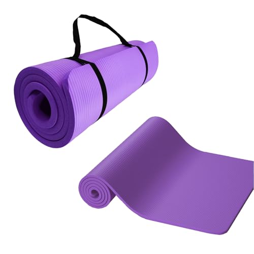 Yogamatte, Trainingsmatten 10/15 mm Tpe, Rutschfest, Extra Dick, Hohe Dichte, für Yoga-Training, Pilates-Yogamatten für Frauen und MäNner(Purple,72 * 36inch-15mm) von AHTCPO