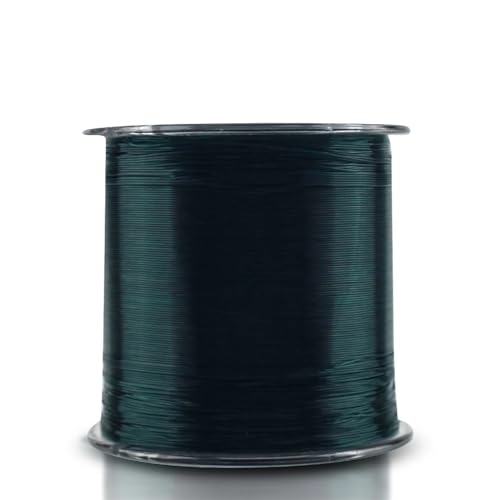 Angelschnur 500 m Nylon-Angelschnur, Durchmesser 0,10 mm bis 0,47 mm, langlebiges Monofilament-Felsen-/Süßwasser-Angelschnur-Gerät(Dark Green 500M,4.0) von AHUFGN