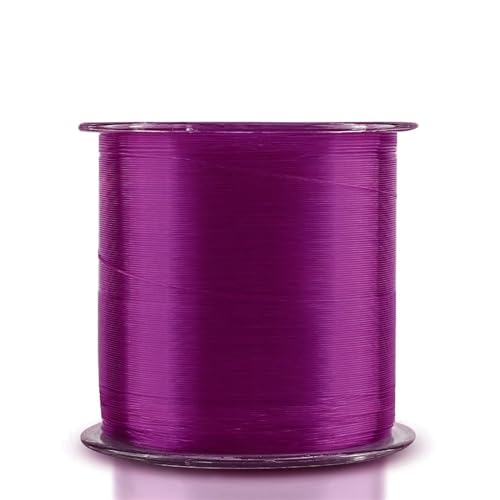 Angelschnur 500 m Nylon-Angelschnur, Durchmesser 0,10 mm bis 0,47 mm, langlebiges Monofilament-Felsen-/Süßwasser-Angelschnur-Gerät(Purple 500M,4.0) von AHUFGN