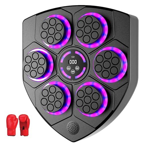 AHWOiHS Music Boxing Machine, Smart Musik Boxmaschine LED Elektronische Musik boxmaschine mit Boxhandschuhen mit 9 Geschwindigkeiten, 9 Trainingsmodi, Automatische Zählung für Erwachsene Kinder AHWOiHS Music Boxing Machine, Smart Musik Boxmaschine LED Elektronische Musik boxmaschine mit Boxhandschuhen mit 9 Geschwindigkeiten, 9 Trainingsmodi, Automatische Zählung für Erwachsene Kinder von AHWOiHS