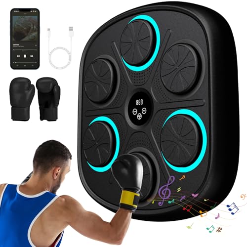 AHWOiHS Music Boxing Machine, Boxmaschine mit Musik LED Bluetooth Smart Musik Boxing Machine 9 Geschwindigkeiten, 9 Trainingsmodi, mit Boxhandschuhen Für Erwachsene und Kinder Exercise AHWOiHS Music Boxing Machine, Boxmaschine mit Musik LED Bluetooth Smart Musik Boxing Machine 9 Geschwindigkeiten, 9 Trainingsmodi, mit Boxhandschuhen Für Erwachsene und Kinder Exercise von AHWOiHS