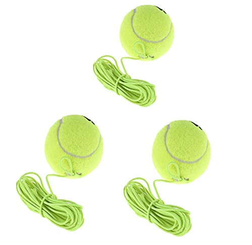 AICHUAN 3 Pcs Tennisbälle mit Schnur,Tennisball Mit String Tennis Trainer Ersatzball Ausrüstung, ideal für Indoor- und Outdoor-Tennisübungen mit einem Bounce Ball, langlebig von AICHUAN