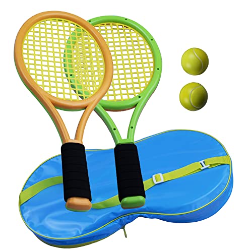 Kinder-Tennisschläger-Set mit 2 Bällen und Tragetasche Badminton Tennis für Kinder (ab 3 Jahren) Schläger Set für den Innen- und Außenbereich von AIDIER