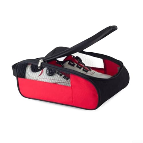 AIDNTBEO Staubdichte Reisetasche für Golfschuhe zum Tragen von Sportschuhen und für Golfschuhe (rot) von AIDNTBEO