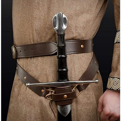AIGOUT Verstellbarer Mittelalter-Schwertgürtel, Taillenscheide, Scheide, Froschhalter mit PU-Leder-Schnalle, Riemen, Holster, Rapier, Ritter, Schwert, Gürtel, Frosch, Leder, Dolch, Pirat, AIGOUT Verstellbarer Mittelalter-Schwertgürtel, Taillenscheide, Scheide, Froschhalter mit PU-Leder-Schnalle, Riemen, Holster, Rapier, Ritter, Schwert, Gürtel, Frosch, Leder, Dolch, Pirat, von AIGOUT