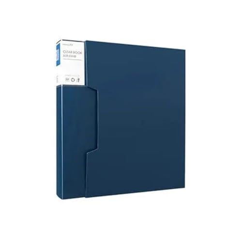 AIHEDOUJ Box File Office Supplies 80-seitiges Sichtbuch A4-Blatt-Papier-Organizer Dokumentenhalter Transparente Taschenhülle A4-Aktenordner zur Aktenaufbewahrung (blau) von AIHEDOUJ