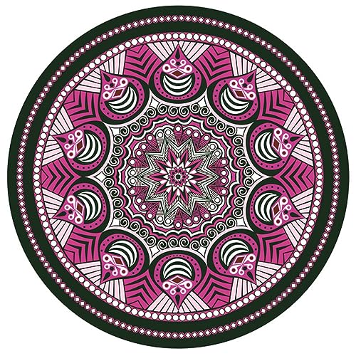 AIHEDOUJ Hochwertige, Bedruckte Yogamatte, rutschfest, Mandala-Meditationsteppich, 5 mm dick, Trainingsmatte, 139,7 x 139,7 cm, für Pilates, Outdoor-Sportarten von AIHEDOUJ