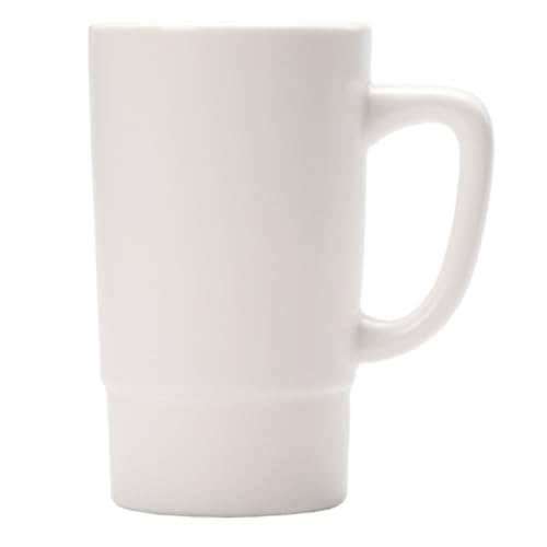 AIHEDOUJ Kaffeetasse, leicht, luxuriös, einfache Tasse, hochtemperaturbeständige Keramiktasse, Wassertasse, 500 ml, Heimbüro, Herren- und Damentasse, Tee-Set (weiß) von AIHEDOUJ