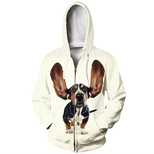 AIHERQG 3D Animal Hoodies - Reißverschluss Hoodie süße Eule/Faultier Collage Print Mens/Damen Hoody Jacke(Beige1,XS) von AIHERQG