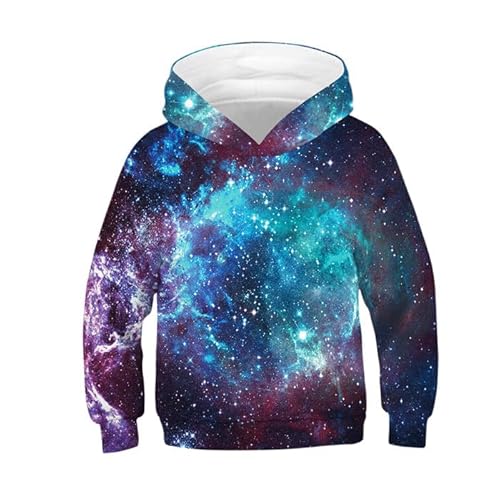 AIHERQG Kinder Hoodies Star Space Galaxy Kapuzen Junge Mädchen Hut 3D Sweatshirts Drucken Bunte Nebel Kinder Mode Pullover Kleidung Tops(Lavender1,130) von AIHERQG