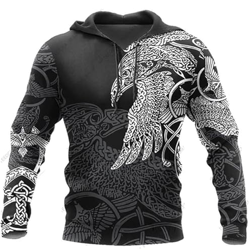 AIHERQG Männer Hoodie 3D Print Klassisches übergroßes Sweatshirt Streetwear Vintage Punk Fashion Animal 3D Printed Hoodies Men Clothing Jacket Tops(Style11,2XL) von AIHERQG