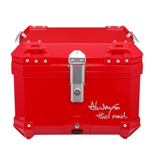 45L Motorrad-Topcase, Motorrad-Tägliches Heckkoffer-Kofferraum-Aufbewahrungsträger Kunststoff wasserdichte Moto-Topbox Universalhalterung for Helmgepäck(Red) von AIJILI