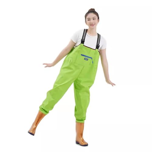 AIJILI wasserdichte Wathose Mit Stiefelfuß, Angel-Wathose Mit Stiefel for Damen Mit Verstellbaren H-Back-Schultergurten(Green,37) von AIJILI