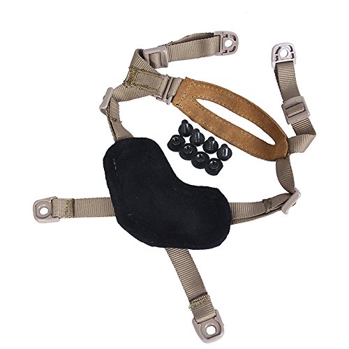 Helm Suspension System, Helm Kinnriemen Taktische X Nape Verstellbarer Aufhängungssystem Helm Zubehör mit Bolzen und Schrauben für Tactical Fast/Mich/IBH Kevlar Bump Helme Helm Suspension System, Helm Kinnriemen Taktische X Nape Verstellbarer Aufhängungssystem Helm Zubehör mit Bolzen und Schrauben für Tactical Fast/Mich/IBH Kevlar Bump Helme von DONGKER