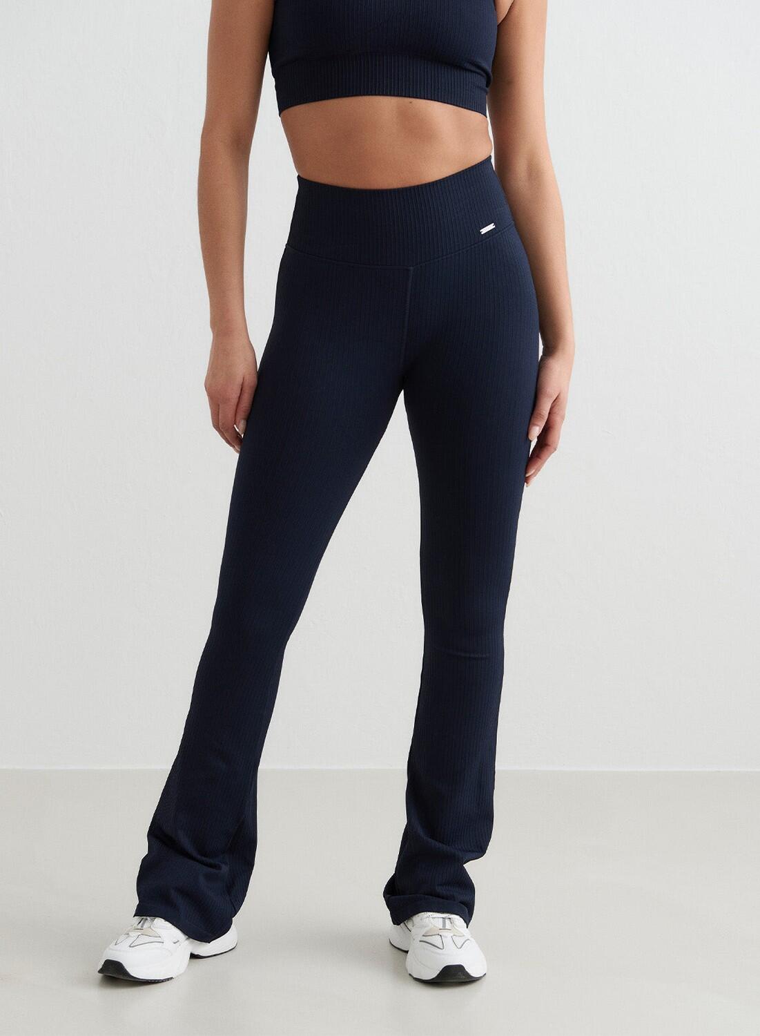 Leggings Ribbed Seamless Flare Yoga Damen Navy Blau aim'n von AIM'N