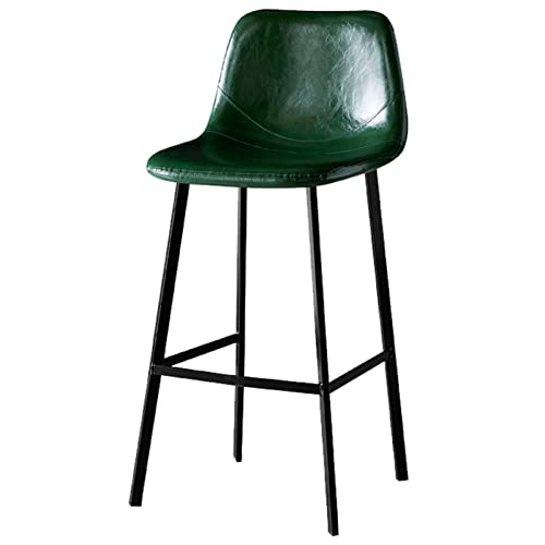 AIMWTHGX Barhocker, Retro-Stuhl mit Fußstütze aus Metall, Barhocker für den Esszimmer-Schönheitssalon, Sitzlehne aus PU-Leder und quadratischer Rahmen aus Kohlenstoffstahl Chaser of Light von AIMWTHGX