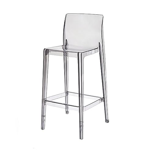 AIMWTHGX Modischer transparenter Stuhl mit hohem Fuß, durchsichtiger Thekenhocker aus Acrylplastik, moderner Esszimmerstuhl, für Schlafzimmer, Esszimmer, Wohnzimmer, Pub Chaser of Light von AIMWTHGX