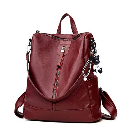 AINUOEY Damen Rucksack Taschen Frauen Elegant Tasche Stadtrucksack Rucksackhandtasche Vintage PU-Leder 76613 1-teilig Set Weinrot AINUOEY Damen Rucksack Taschen Frauen Elegant Tasche Stadtrucksack Rucksackhandtasche Vintage PU-Leder 76613 1-teilig Set Weinrot von AINUOEY