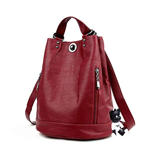 AINUOEY Damen Rucksack Taschen Frauen Elegant Tasche Stadtrucksack Rucksackhandtasche Vintage PU-Leder 76620 1-teilig set Weinrot AINUOEY Damen Rucksack Taschen Frauen Elegant Tasche Stadtrucksack Rucksackhandtasche Vintage PU-Leder 76620 1-teilig set Weinrot von AINUOEY