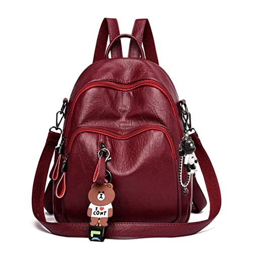 AINUOEY Damen Rucksack Taschen Frauen Elegant Tasche Stadtrucksack Rucksackhandtasche Vintage PU-Leder 76656 1-teilig set Weinrot AINUOEY Damen Rucksack Taschen Frauen Elegant Tasche Stadtrucksack Rucksackhandtasche Vintage PU-Leder 76656 1-teilig set Weinrot von AINUOEY