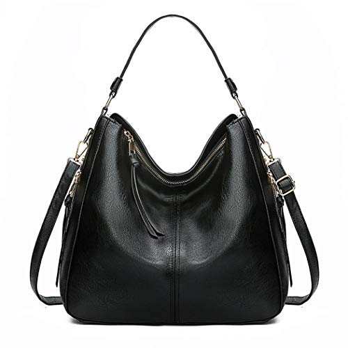 AINUOEY Damen Taschen Handtasche Frauen Elegant Tasche Henkeltasche Vintage PU-Leder 76670 1-teilig set Schwarz AINUOEY Damen Taschen Handtasche Frauen Elegant Tasche Henkeltasche Vintage PU-Leder 76670 1-teilig set Schwarz von AINUOEY