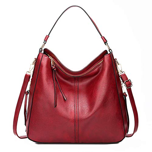 AINUOEY Damen Taschen Handtasche Frauen Elegant Tasche Henkeltasche Vintage PU-Leder 76670 1-teilig set Weinrot AINUOEY Damen Taschen Handtasche Frauen Elegant Tasche Henkeltasche Vintage PU-Leder 76670 1-teilig set Weinrot von AINUOEY