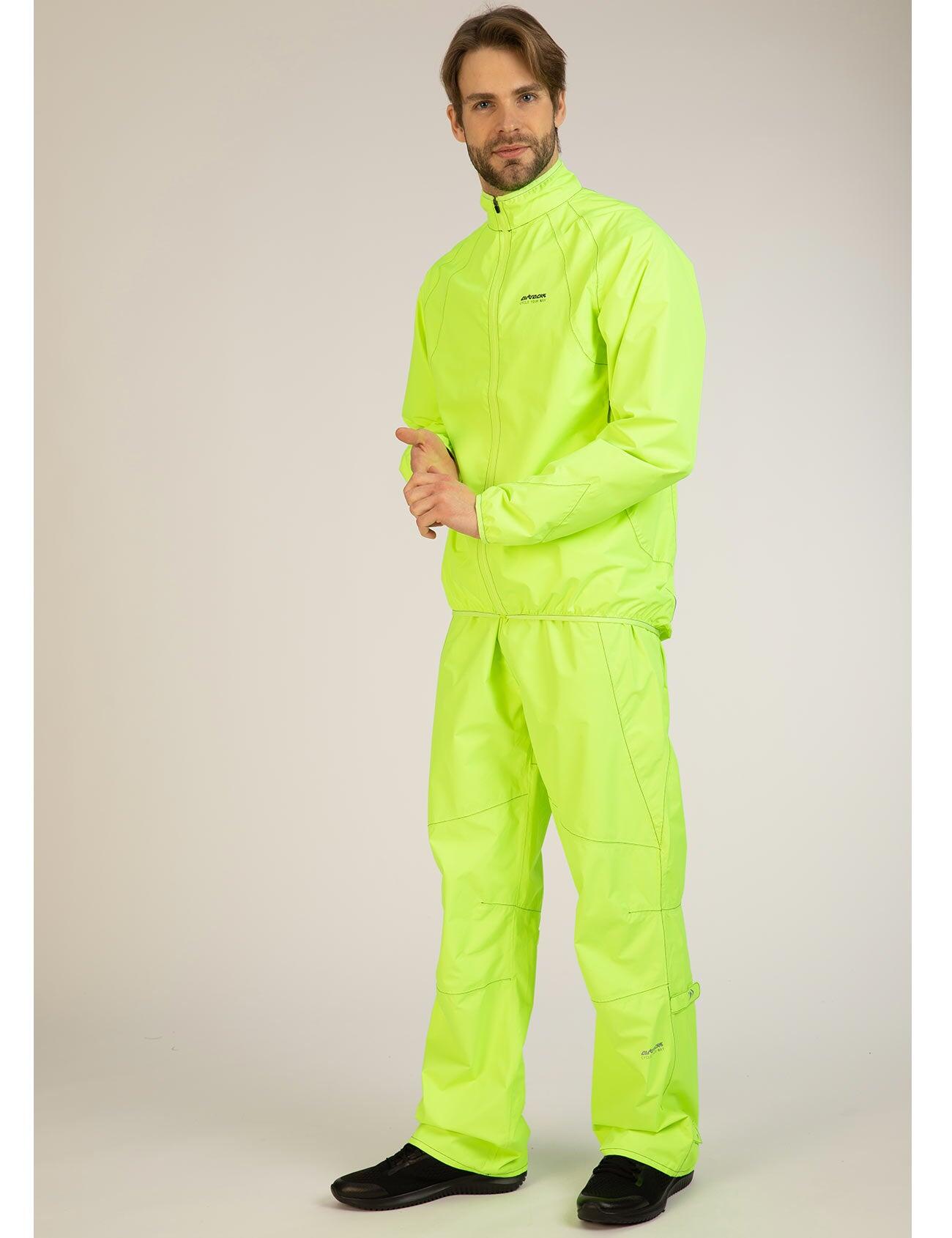 Herren Regenhose - Fahrradhose Lang Comfort Line Neon von AIRTRACKS