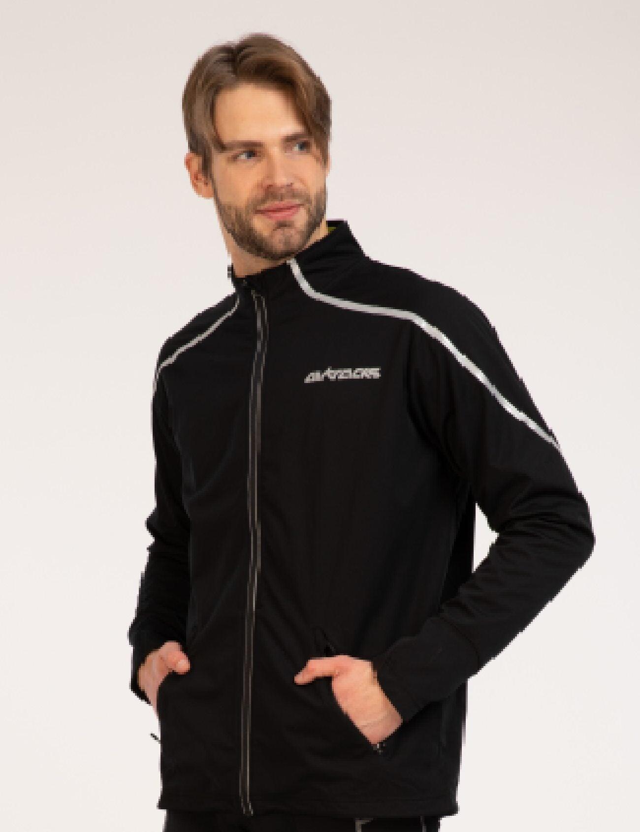 Herren Thermo Fahrradjacke - Laufjacke Air Tech Schwarz von AIRTRACKS