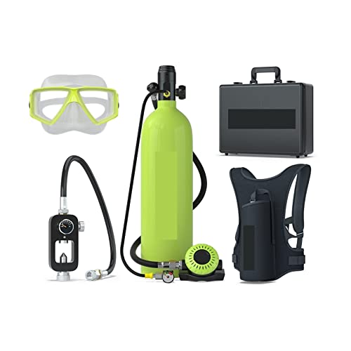 AIRYSSFU Tauchflaschen, 2L Outdoor-Tauchen Unterwassertauchen Rebreather Strap Rettungstauchausrüstung,Für Unterwasser-Atemtraining(Green) von AIRYSSFU