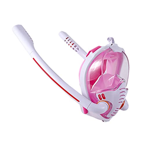 AIRYSSFU Tauchflaschen, Erwachsene Tauchmaske Vollgesichts-Antibeschlag-Schnorchelmaske Kinderschwimmen Unterwasser-Atemschutzmaske Tauchausrüstung,Für Unterwasser-Atemtraining(Pink,S/M) von AIRYSSFU