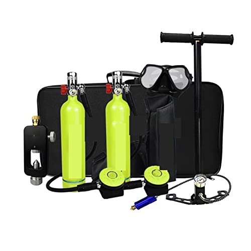 AIRYSSFU Tauchflaschen, Outdoor-Freizeit-Tauch-Atemschutzgerät, Unterwasser-Schwimmen, Tauchzubehör, Tragbare Tauchausrüstung,Für Unterwasser-Atemtraining(Package A Green) von AIRYSSFU