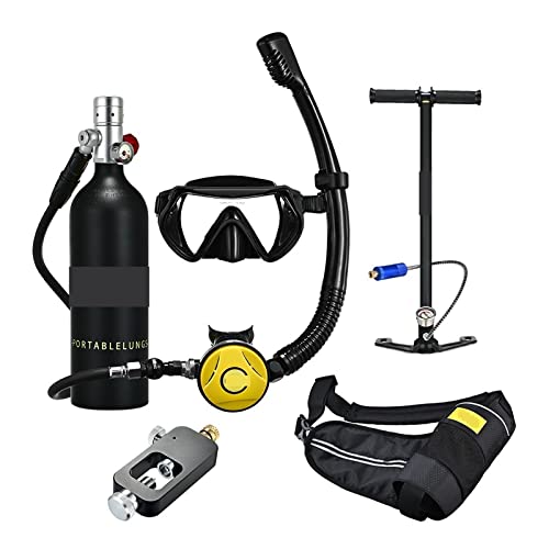 AIRYSSFU Tauchflaschen, Schnorchel-Unterwassertauch-Rebreather-Tauchgerät, Tragbare Tiefschnorchelausrüstung,Für Unterwasser-Atemtraining(Silverhead in Black Bottle) von AIRYSSFU